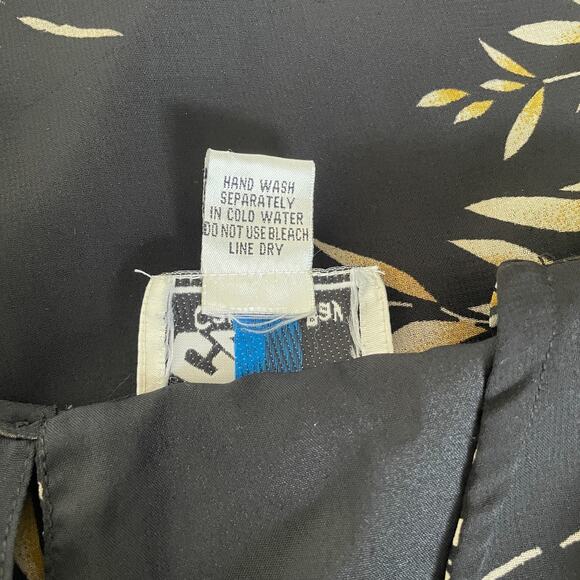 Sleeveless Midi Dress Plus Size 14 16 Black Tan Tropical Palm Sleevless Casual - Picture 13 of 16